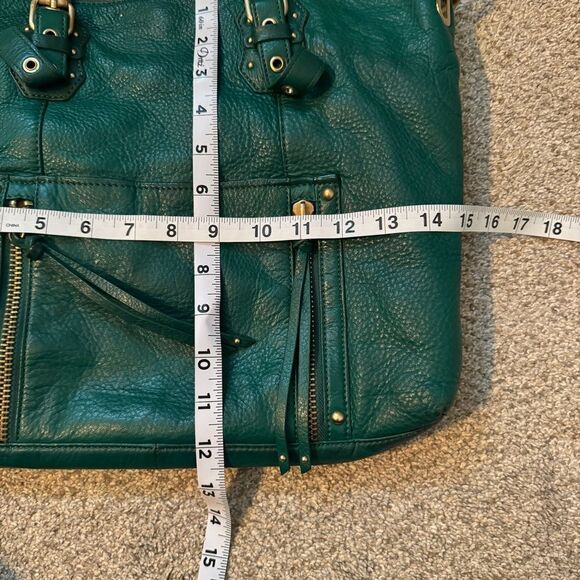 Steven Steve Madden green pebbled leather tassel slouchy hobo bag - Picture 14 of 16